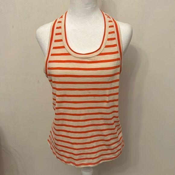LNA Clothing orange cream Walker stripe tank top Size XL New - Picture 1 of 9